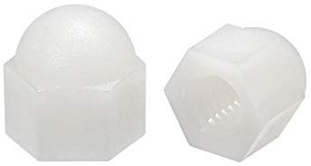 sourcing map 30stk. M6 Hutmutter, Hex Eichel Kuppelmuttern für Schrauben Bolzen Nylon Weiß