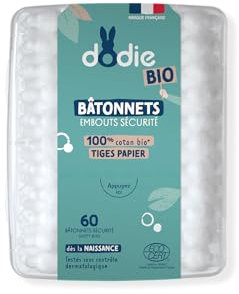 Dodie - Bâtonnets Bébé Bio, Dès la naissance, 60 Unités