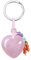JSDDE Natur Edelstein Herz Schlüsselanhänger Chakra Anhänger Schlüsselring Taschenanhänger Yoga Energie Heilstein Glückbringer Keychain (Rosenquarz)