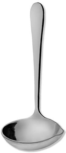 Grunwerg GLWDR/C Mestolo per sugo da 16 cm, Acciaio Inossidabile, Nero