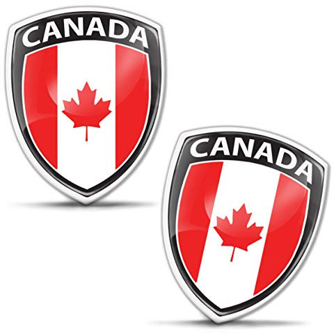 Biomar Labs® 2 x Aufkleber 3D Gel Silikon Abzeichen Stickers Auto Motorrad Fahrrad Fenster Tür PC Handy Tablet Laptop Kanada Kanadische Canada Ahornblatt Flagge Fahne Flag F 143