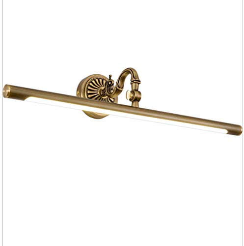 11W LED Spiegelleuchte Vintage Kupfer Badezimmer Wandleuchte, Rustikal Bad Leuchte, Make-up Licht, Schminkleuchte, Strahler Modern Spiegellampe für Küchen Korridor Beleuchtung, L58cm Natürliches Licht
