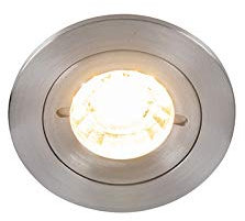 Qazqa Smart led Einbaustrahler, Einbauleuchte - Xena - Silber Farbe, inkl. 4.7W LED-Lampe, 2700K - 6000K, dimmbar, 7.8cm, Rund, IP44, Ideal als Badezimmerlampe und außenbeleuchtung