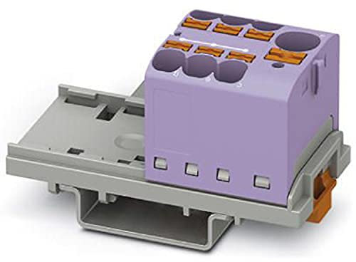 PHOENIX CONTACT PTFIX 10/6X4-NS35 VT Verteilerblock, 800 V, 63 A, Anzahl der Anschlüsse 7, Querschnitt 0,2 mm²-6 mm², AWG 24-10, Breite 28,6 mm, Violett, 8 Stück