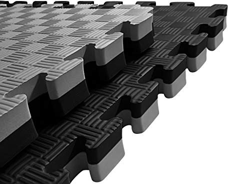 Sportmatte -FiveStripe- 1x1m Kampfsportmatte, EVA Kampfsportmatten (2 cm, schwarz/grau)