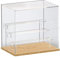 Nynelly 4-stöckige transparente Acryl-Vitrine für Modelle, Mini-Figuren, Pop Mart, Labubu, Sonny Angel, Smiski – montieren Sie staubdichte Vitrine mit Tür, Präsentationsständer (Holzsockel, klare