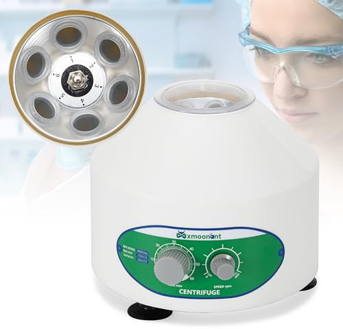 Mxmoonant Centrifugeuse de Laboratoire, 4000rpm, 6x20ml, 1790xg, 60min Minuteur, pour Tubes à Essais 20ml/15ml/10ml/5ml, pour PRP, Séparation D'échantillons, Analyse Qualitative (Prise EU)