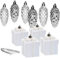 com-four® 10x Christbaumanhänger-Set Tannenbaum-Zapfen und Geschenke in silberfarben, weiß bruchfest, Christbaumschmuck für die Weihnachtsbaum-Dekoration