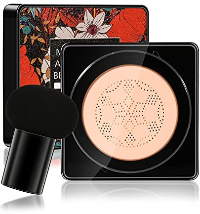 Pilzkopf-Luftkissen, CC-Creme, BB-Creme, feuchtigkeitsspendender Foundation Cover Concealer, Aufhellung BB-Creme Make-up Basis, langlebig Gleichmäßige Hautfarbe,einfach aufzutragen(Natürlich)