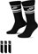 Nike Unisex Calzini U Nk Nsw Everyday Essential Cr, Black/White, DX5089-010, XL