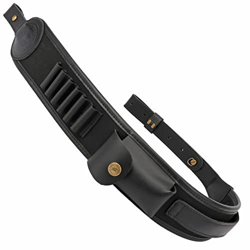 TOURBON Jagdgewehrriemen 6 Schalen Gewehrpatronengurt mit Rastloch Schwarz