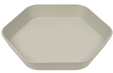LÄSSIG Kinder Teller Kindergeschirr ohne Melamin, BPA-frei, aus Biokomposit/Plate Geo, warm grey