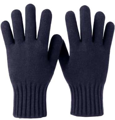 CLASSE77 - Winterhandschuhe aus reinem Kaschmir für Herren - Handwerk - Made in Italy, blau, onesize