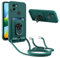 JMstore Coque Cordon de Collier Compatible avec Xiaomi Redmi A1 Plus/A1+/Redmi A2 Plus/A2 +, 360°Anneau Support avec Fente Carte Protection de la caméra Silicone Case-Vert