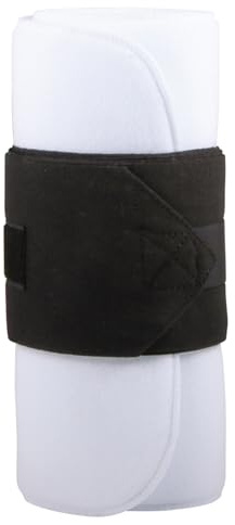 Dura-Tech Combo No Bow Leg Wraps for Horses | Perfect & Quick Bandage Application | Innovative Protection | Heavy-Duty Hook & Loop Closure | White & Black Combo | Size 14