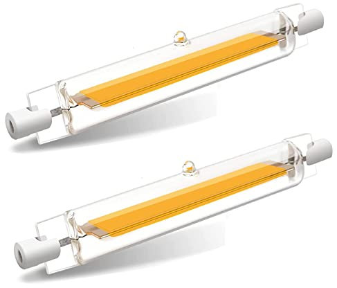 Hsientpe 2er Pack R7S LED 78mm, 10W Warmweiß 3000K 1000LM, Dimmbar, LED Glühbirne ohne Flackern, Ersetzt 100W Halogenlampen, Innen- und Außenbereich, CE und RoHS geprüft