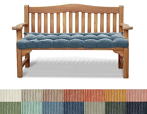 PHUSTJKL Bankauflage Bankkissen Stuhlkissen 140X45X6CM rutschfeste Gartenbankkissen Bankpolster Rückenkissen Schaukel Sitzkissen für Outdoor Indoor Gartenmöbel Terrasse Drinnen-Blau