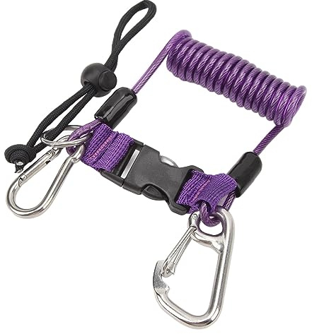 Tauchkamera-Federseil, Edelstahl-Tauch-Anti-Lost-Haken-Federseil-Spiralband Zum Tauchen Im Freien, Klettern (Lila)