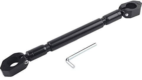 Motorcycle Cross Bar, Aluminum Alloy Motorcycle Motor Bike Handlebar Brace & Clamp Bar Crossbar Set Universal for 22mm Motorcycle Handlebar (Black #02)