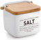 Salero de cocina clasicos SALT de ceramica con tapa de madera bambu