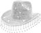 Silom Cowboyhut mit Strasssteinen, Western-Cowgirl-Hut, Braut-Glitzer, funkelnder Cow-Boy-Hut für Damen und Herren, glitzernder Dress-up-Weltraumhut, Cosplay-Party, Halloween-Kostüm für Party, Musik,