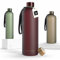 LARS NYSØM Borraccia 1 5l | Bottiglia acqua 1500ml | Bottiglia ultraleggera in Tritan Sport a prova di perdite | Ideale per sport, ufficio, yoga | 2 coperchi inclusi (Red - Gold, XL 1500ml)