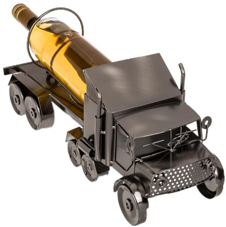 MIJOMA camion portabottiglie in metallo, portabottiglie di vino a forma di camion, souvenir per camionisti, decorazione della cucina, 43x19 cm