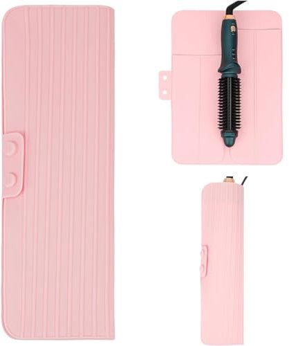 KSJEHW Terviiix Caja de Plancha de Pelo Resistente al Calor con Cubierta de rizador, Bolsa de Herramientas de peluquería, Bolsa de Viaje Impermeable de Cuero PU para Mujer