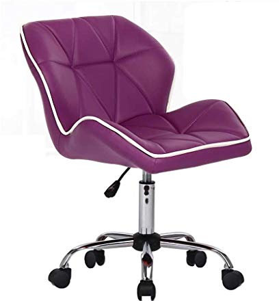Executive Recline Verstellbarer Drehstuhl für das Heimbüro, PU-Leder, Computer-Schreibtischstuhl, Esszimmerstuhl mit verchromten Beinen, Lift mit Rollen, Bürostuhl (Farbe: Schwarz, Rot)