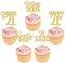 SYKYCTCY 30 Pack Happy 21st Birthday Cupcake Toppers Glitter Twenty One Vintage 2004 Cupcake Picks 21 Fabulous Cheers to 21 Years Cake Decorations for 21st Birthday Anniversary Party Supplies Gold