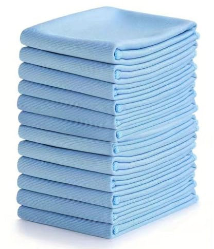 10 PCS Microfibre Cleaning Cloths, Lint Free Glass Cleaning Cloth, Microfibre Polishing Cleaning Cloths Soft & Absorbent, Reusable Ultra Fine Double Sided Cleaning Towel for All Purpose(40×30cm )