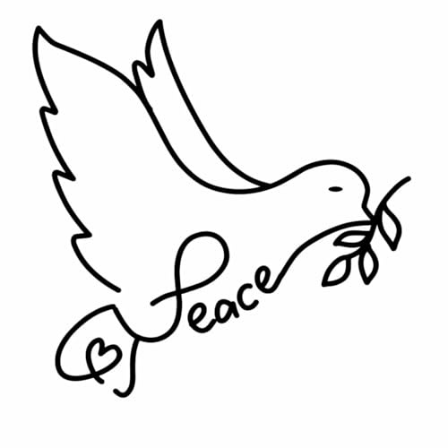 Frieden Aufkleber Love Peace Friedenstaube Peace Dove 15 x 15 cm - viele Farben - DIE WERBESCHEUNE