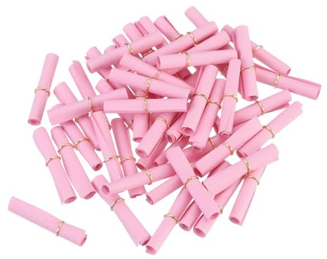 QUARKZMAN Mini Lose Tombola, 100 Stück Kleine Zettel für Botschaften für Valentinstag Jubiläum, Tombola Lose zum Selber Beschriften für Geburtstagparty Vereinsfest, Rosa