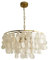 Modern Pendelleuchte Coastal Capiz Muschel Kronleuchter Moderne runde Muscheln Pendelleuchte Home Idyllischer Stil Bauernhaus Decke Hängelampe for Esszimmer Wohnzimmer Küche Bad(30cm)