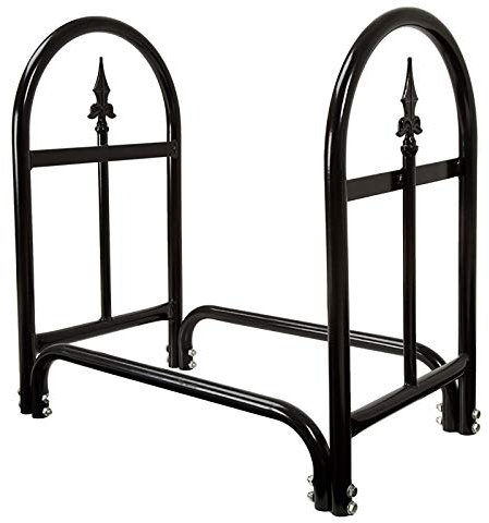 GLJTUO Rejilla para Leña para Chimenea De Interior con Acabado Negro, 58 X 35 X 58 Cm, De Hierro Forjado Resistente, Pequeña Rejilla para Leña para Estufa O Fogata,