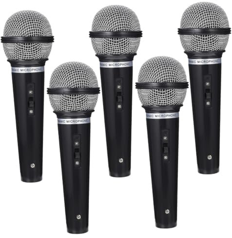 JOINPAYA 5pcs Pretend Microphone Props for Boys and Girls Lightweight and Safe Imitation Microphones for Parties and Stage Performances Fun Role Play Toy for Aspiring Singers