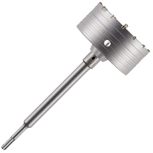 Rennie Tool 125mm TCT Core Drill Bit + SDS Adapter + TCT Pilot Drill | For Brick Block Masonry Stone. Concrete Hole Saw Wall Drill Bit Set With 240mm Long SDS Shank Extension Bar. Carbide Tipped