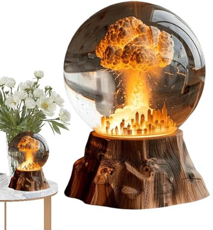 3D-Pilzwolkenlampe Nuke-Lampe, Pilzwolken-Explosionslampe - Atommodell-Atmosphärenlampe | Pilzdekoration Tischlampe LED Atommodell Nachtlicht für den Urlaub