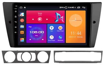 9 Pulgadas Android 13 Radio Coche para BMW 3-Series E90 E91 E92 E93 2005-2013 con Android Auto/Carplay GPS WIFI/4G Bluetooth Radio FM Pantalla Dividida USB SWC GPS Coche Navegador(8+256G)