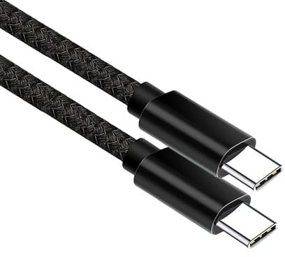 USB C to USB C Charger Cable Fast Charge Type C to C Data Lead Compatible with iPhone 16/15 Pro Max, for Galaxy S24 Ultra, for MacBook Pro M3, for iPad Pro 2024 (Black, 1 Meter)