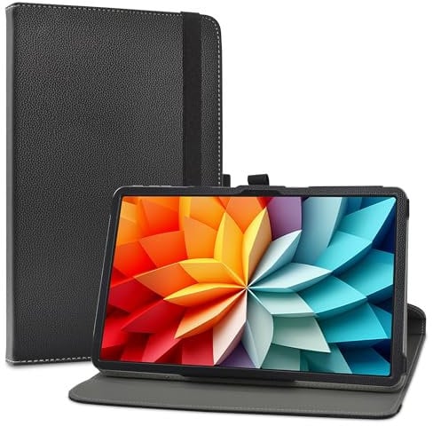 LiuShan Rotating hülle für Blackview Mega2,360°rotierenden Drehbares Standfunktion hülle für Blackview Mega2/TECLAST T60Plus/DOOGEE T36/ODEA A12/OSCAL Pad 100/Teclast TPAD P10 Tablet 12 Zoll,Schwarz