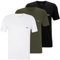 BOSS Herren Classic T-Shirts Kurzarm Shirts Pure Cotton Crew-Neck 3er Pack, Farbe:Mehrfarbig, Artikel:-987 Black/White/Olive, Größe:XL