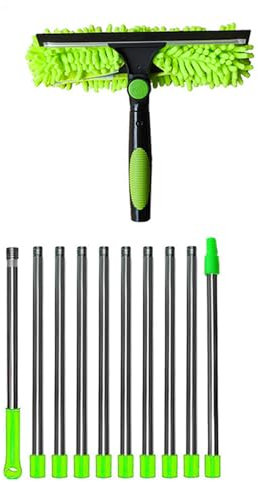 siduytin Ausziehbare Fensterputzstange, 5 m, Teleskopverlängerung, ABS, große Reichweite, Fensterputzgerät, Fensterputzstange, A