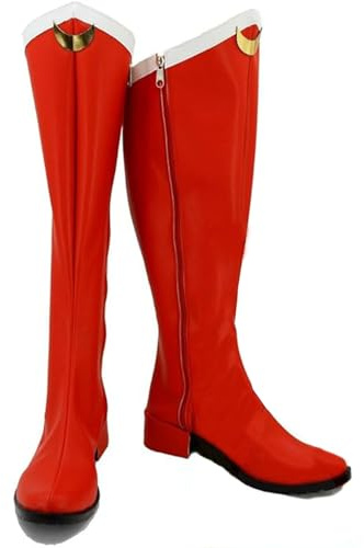cultofmoon Stivali rossi anime Tsukino Usagi Cosplay Stivali lunghi in pelle PU stivali stivali stivali da donna stivali Halloween carnevale abiti