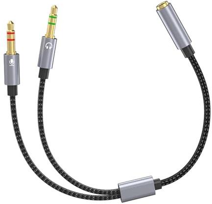 BUBEFSKD 3 5 mm Micrófono de Sonido Divisor Trenzado Y Cable Adaptador para Auriculares Conexión a PC Dispositivos de Juegos Móviles Micrófonos Adaptadores