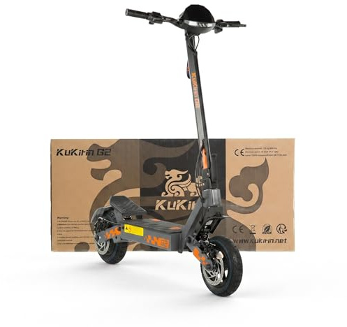 KUKIRIN G2 Trottinette Électrique Adulte, Batterie 48V 15,6Ah, Jusqu’à 55 km, Pneus Tubeless 10 Pouces, Double Suspension, Double Frein à Disque, Écran Couleur Tactile, Pliable