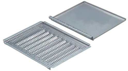 Rost-Set für 3-flammigen Gastrobräter mit Flammenabdeckung, Edelstahl | Für 3-flammige Gastrobräter, 55 × 71 cm, Flammenabdeckung, Fettauffangwanne, als Ersatzteil oder Zubehör für Gasbräter
