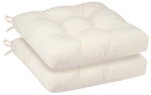 PRIMEPATIO Outdoor Sitzkissen 50x50x8 cm, 2er Set, UV-beständig, Beige | Wasserdichte Stuhlkissen für Gartenstühle, Terrassenmöbel und Rattansessel, langlebig für Balkon, Pool und Camping