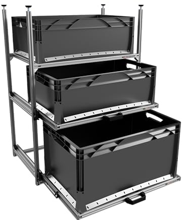 VOBI Wohnmobil Regal Regalsystem Tower 3, mit Auszügen, 687x407 mm (2 Auszüge und 1 Regalrahmen)