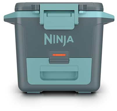 Ninja FrostVault 30qt Hard Cooler with Dry Zone | Integrated Fridge-Temp Dry Storage Drawer | Premium Heavy-Duty Insulated Cooler | Keeps Ice Cold for Days | Halocline Green | FB131TL